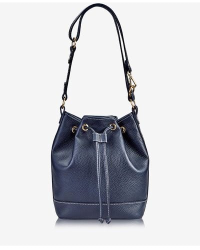 Gigi New York Cassie Leather Bucket Bag - Blue