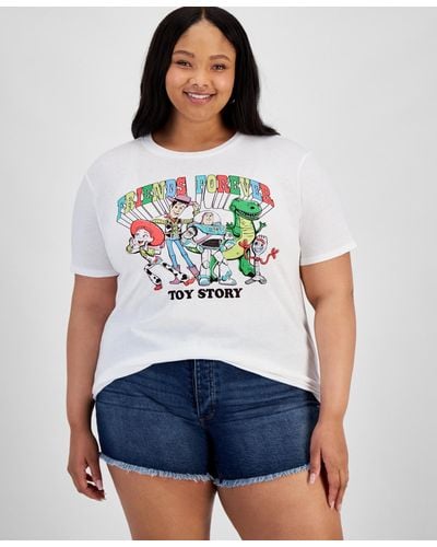 Disney Trendy Plus Size Friends Forever Graphic T-shirt - White