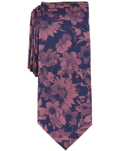 BarIII Malaga Floral Tie - Purple