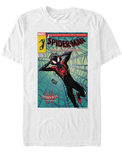 Fifth Sun Marvel Spider-man Into The Spiderverse Comic Style Spidey Chill Time Short Sleeve T-shirt - White