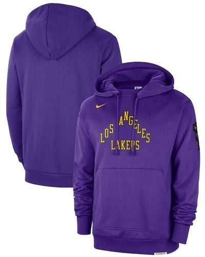 Nike Distressed Los Angeles Lakers 2023/24 City Edition Courtside Standard Issue Pullover Hoodie - Purple