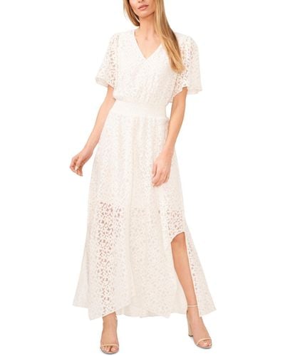 Cece Lace Batwing Sleeve Maxi Dress - White