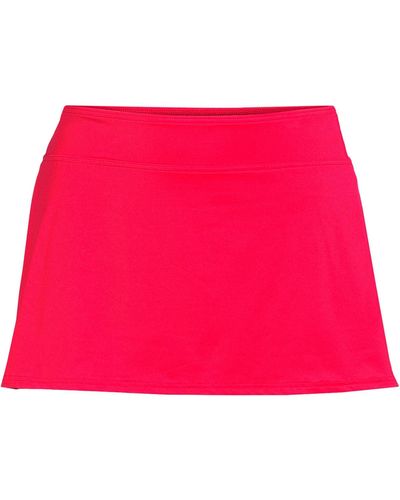 Lands' End Plus Size Tummy Control Swim Skirt Swim Bottoms - Red