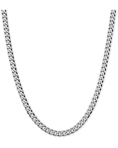 Giani Bernini Flat Curb Link 18" Chain Necklace In Sterling Silver - Metallic