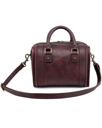 Old Trend Genuine Leather Mini Trunk Crossbody Bag - Purple