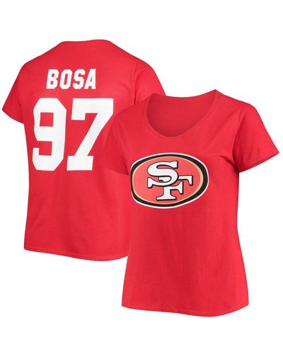 Fanatics Plus Size Nick Bosa San Francisco 49ers Name Number V-neck T-shirt - Red