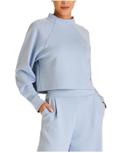 Alala Phoebe Mock Knit Sweatshirt - Blue