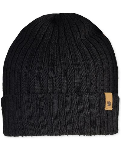 Fjallraven Byron Rib Knit Wool Hat - Black