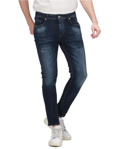 Ron Tomson Modern Faded Skinny Jeans - Blue