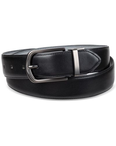 Alfani Reversible Faux-leather Casual Belt - Black