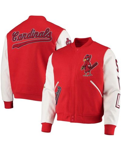 Pro Standard Red, White St. Louis Cardinals Varsity Logo Full-zip Jacket