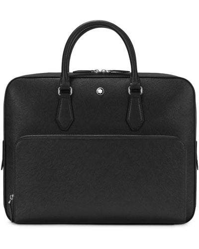 Montblanc Sartorial Medium Leather Briefcase Document Case - Black