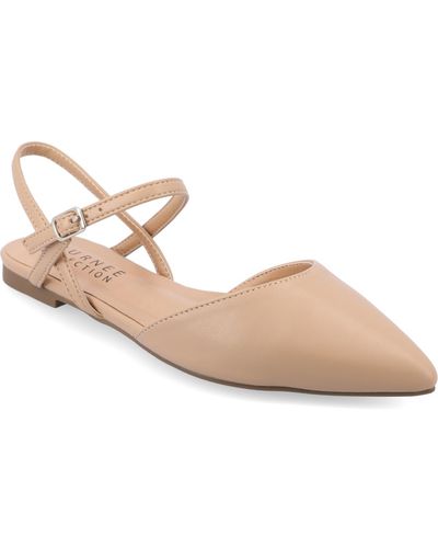 Journee Collection Martine Buckle Pointed Toe Flats - Pink