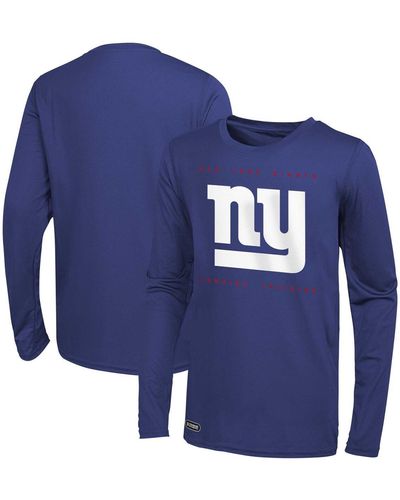 Outerstuff New York Giants Side Drill Long Sleeve T-shirt - Blue