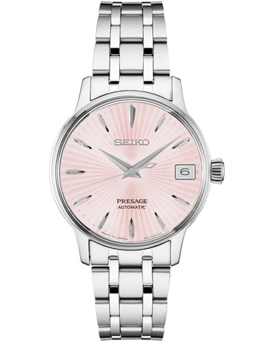 Seiko Automatic Presage Stainless Steel Bracelet Watch 33.8mm - Pink