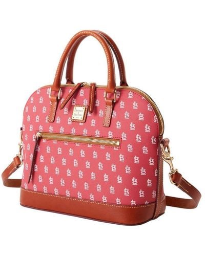 Dooney & Bourke St. Louis S Signature Domed Zip Satchel Purse - Red