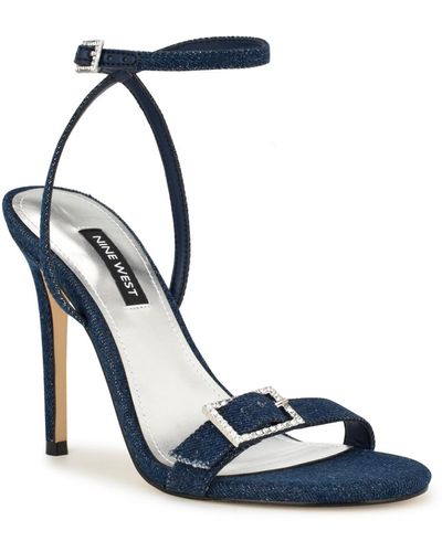 Nine West Moras Stiletto Round Toe Dress Sandals - Blue
