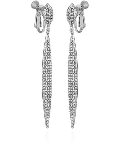 Vince Camuto Glass Stone Pave Drop Earrings - Metallic