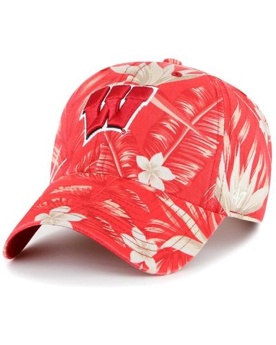 '47 Wisconsin Badgers Tropicalia Clean Up Adjustable Hat - Red