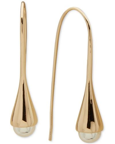 DKNY Two-tone Bead-tipped Threader Earrings - Metallic
