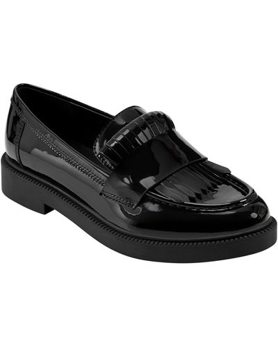 Marc Fisher Calixy Almond Toe Slip-on Casual Loafers - Black