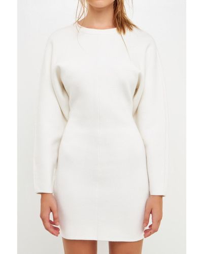 Grey Lab Knitted Mini Dress - White