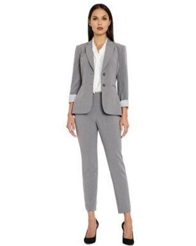 Tahari Notched Two Button Blazer Shannon Suit Pants - Gray