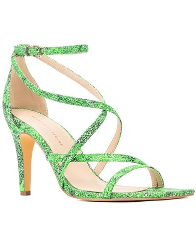 FASHION TO FIGURE Stella Wide Width Heels Sandals - Green