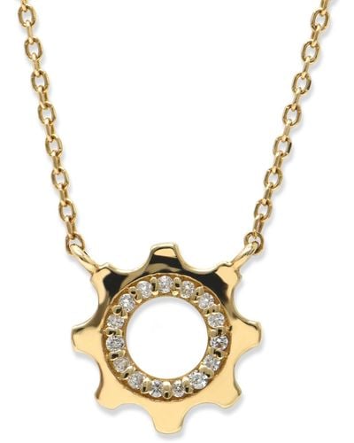Anzie Jac+jo By Anzie Diamond Cog Pendant Necklace (1/10 Ct. T.w. - Metallic