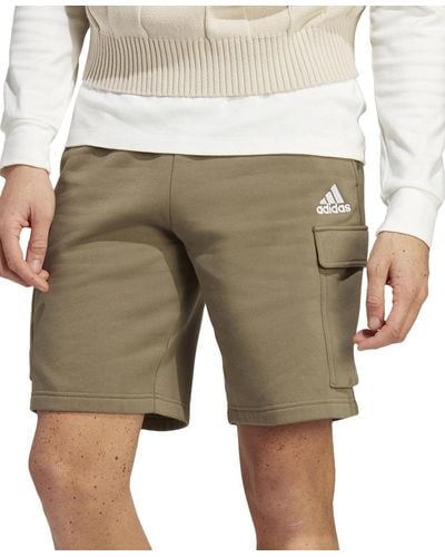 adidas Essentials Fleece Cargo Shorts - Natural