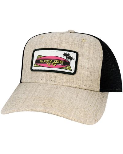 League Collegiate Wear Florida State Seminoles Beach Club Roadie Trucker Snapback Adjustable Hat - Black