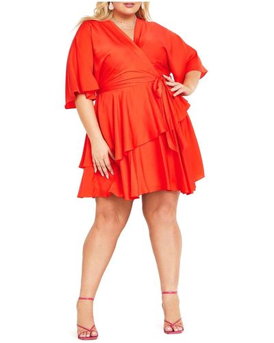City Chic Plus Size Fallon Dress - Red