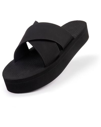 indosole Cross Sandal Platform - Black