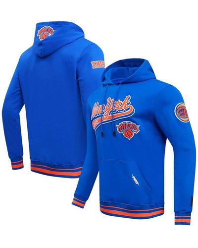 Pro Standard New York Knicks Script Tail Pullover Hoodie - Blue