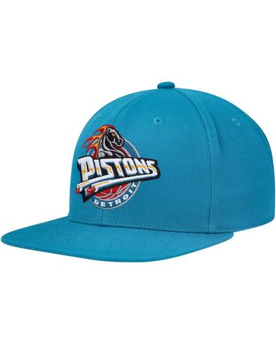 Mitchell & Ness Detroit Pistons Hardwood Classics Mvp Team Ground 2.0 Fitted Hat - Blue