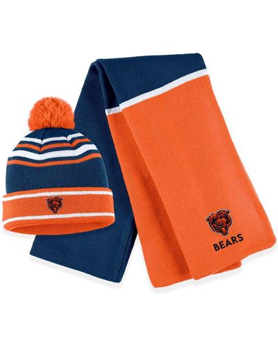 WEAR by Erin Andrews Chicago Bears Colorblock Cuffed Knit Hat - Orange
