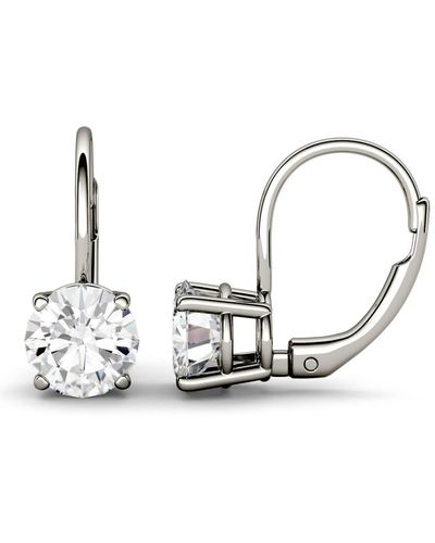 Charles & Colvard Moissanite Leverback Earrings (2 Ct. T.w. Diamond Equivalent - Metallic