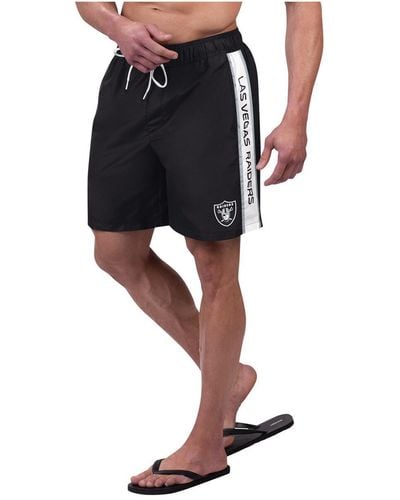 G-III 4Her by Carl Banks Las Vegas Raiders Streamline Volley Swim Shorts - Black
