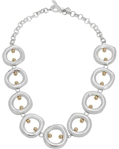 Robert Lee Morris Open Circle Collar Necklace - White