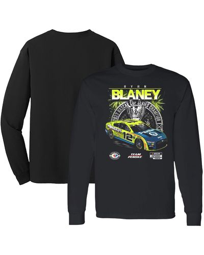 Team Penske Ryan Blaney 2023 Nascar Cup Series Champion Official Long Sleeve T-shirt - Black