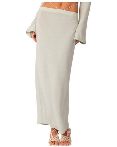 Edikted Celeste Low Rise Strap Maxi Skirt - White
