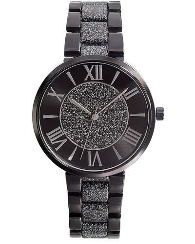 INC International Concepts Glitter -tone Bracelet Watch 36mm - Gray