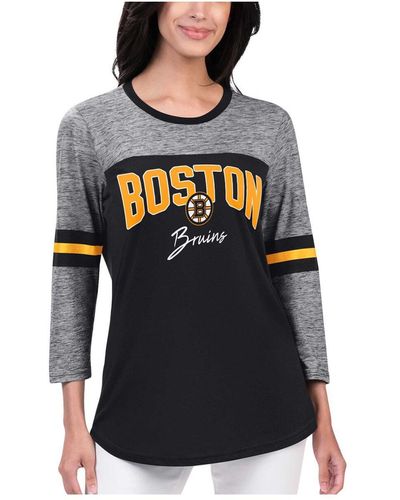 G-III 4Her by Carl Banks Boston Bruins Play The Game 3/4-sleeve T-shirt - Black