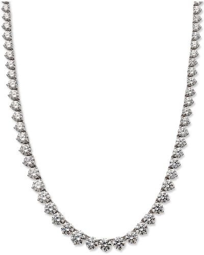 Arabella Sterling Silver Necklace, Cubic Zirconia Necklace (53 Ct. T.w.) - Metallic