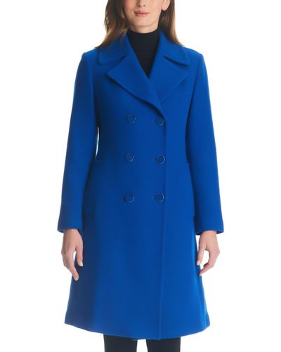 Kate Spade Double-breasted Wool Blend Peacoat - Blue