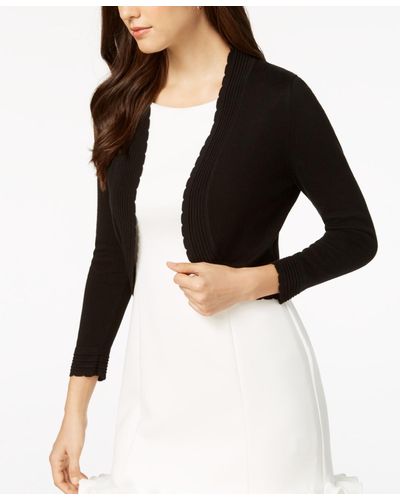 Jessica Howard Open-front Cropped Cardigan - Black