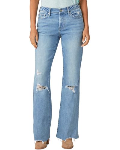 Lucky Brand Sweet Flare Distressed Frayed-hem Jeans - Blue