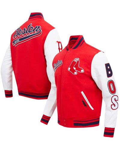 Pro Standard Boston Sox Script Tail Wool Full-zip Varity Jacket - Red
