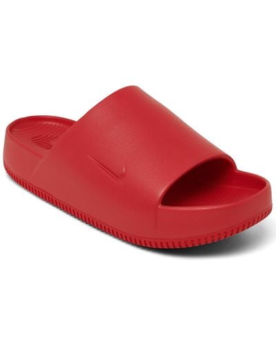 Nike Calm Slide Sandals From Finish Line - Red