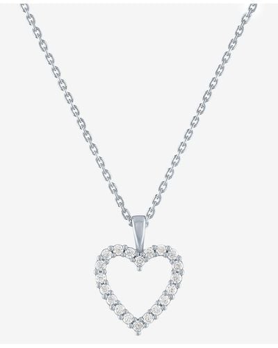 Forever Grown Diamonds Lab-created Diamond Open Heart 18" Pendant Necklace (1/4 Ct. T.w. - White
